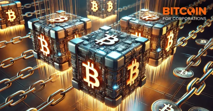 Three metallic NewsCapsule cubes, evenly spaced and wrapped in glowing gold and steel chains